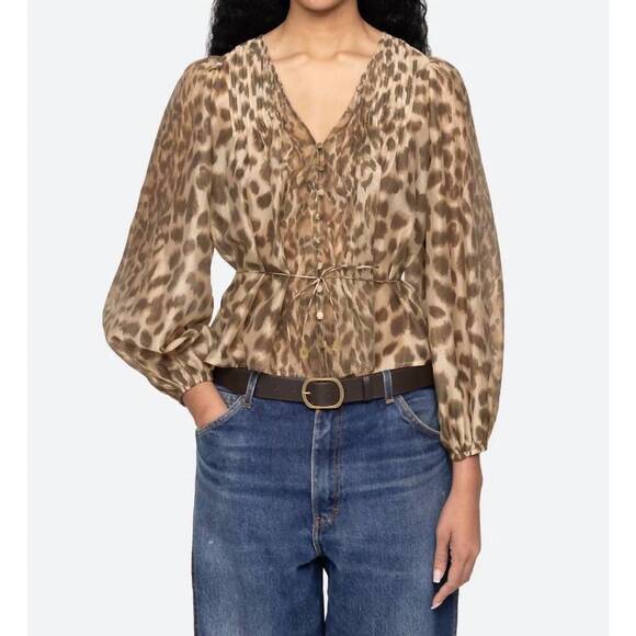 SEA Tops - NEW SEA claude leopard print top in cream